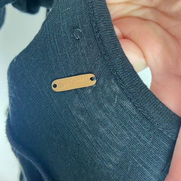 Free People One Shoulder Square Neck Fairuza Black Sequin Tunic Tank Top Size XS - Picture 5 of 5